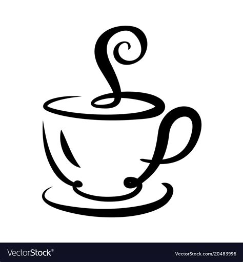 Graphic hot coffee Royalty Free Vector Image - VectorStock