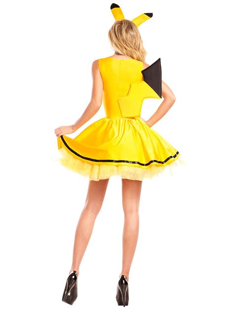 Sexy Pikachu Costume Halloween Pokemon Outfit Women S Yellow Dress With