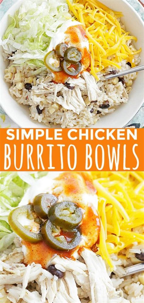 Simple Chicken Burrito Bowls Foodtastic Mom