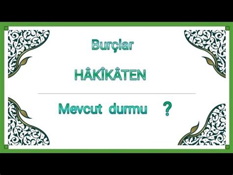 Bur Lar H K K T En Mevcut Durmu Youtube