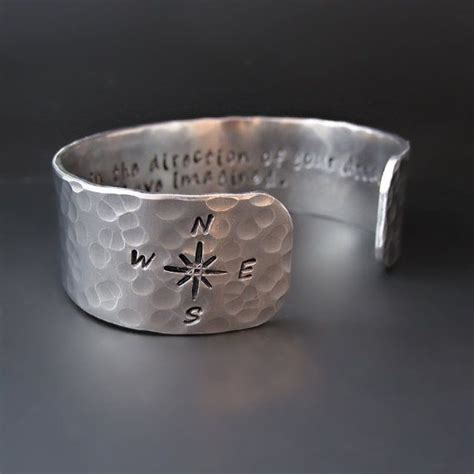 Go Confidently Direction Of Your Dreams Silver Bracelet Unisex Cuff