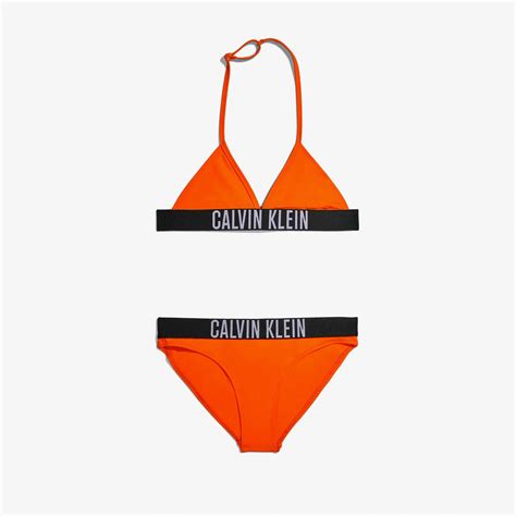 Calvin Klein Triangle Ocuk Turuncu Bikini Seti Ocuk Mayo Mayo Ort