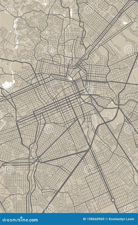 Detailed Map Of Curitiba City Linear Print Map Cityscape Panorama