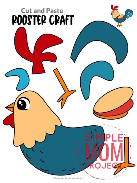 Free Printable Rooster Craft Template Simple Mom Project