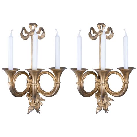 Pair Of Louis Xvi Style Torch Wall Lights By Gagneau France Circa