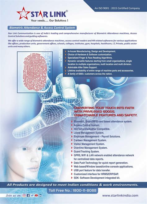 Biometric Attendance Access Control By Star Link Issuu