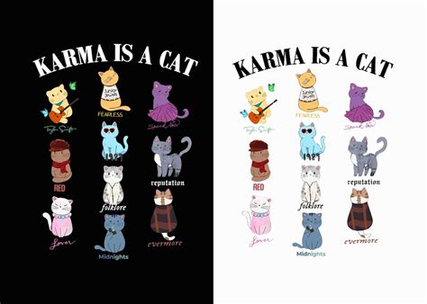 Karma Is A Cat Png Midnights Cat Png Merch Outfit Music Lover Png