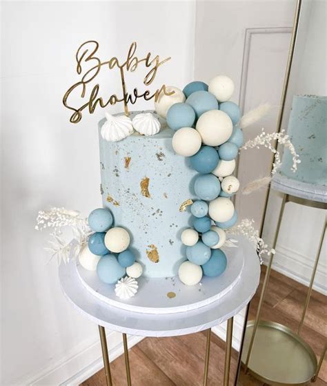 Baby Blue Baby Shower Cake