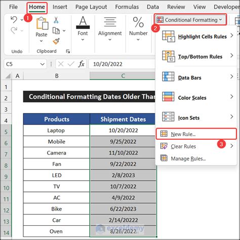 Apply Conditional Formatting For Dates Older Than Today In Excel