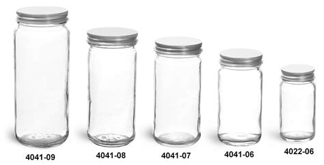 Sks Bottle And Packaging Clear Glass Jars Clear Glass Paragon Jars W Lined Aluminum Caps