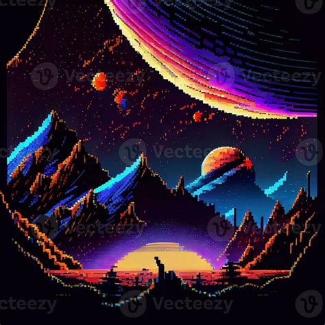 Pixel Art Space Background - 22459293 Stock Photo at Vecteezy