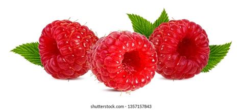 Raspberry Isolated On White Background Full Stock Photo