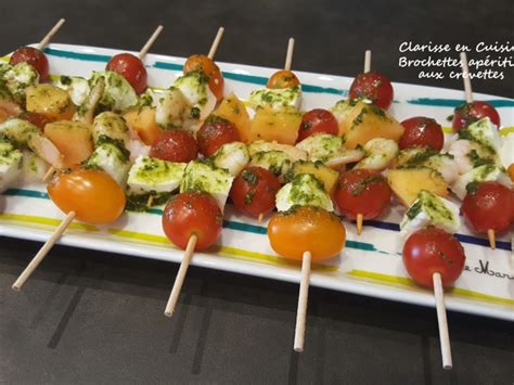 Brochettes apéritives aux crevettes mozzarella et tomates recette