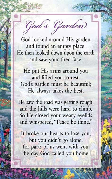 General Gods Garden Holy Card