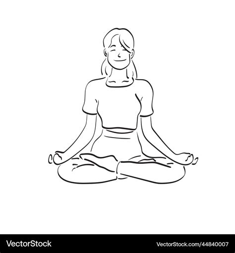 Young Woman Practicing Lotus Asana With Padmasana Vector Image