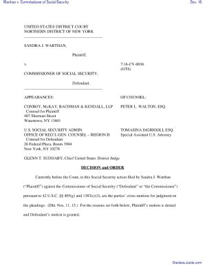 Fillable Online DECISION AND ORDER Denying 11 Plaintiff S Motion For