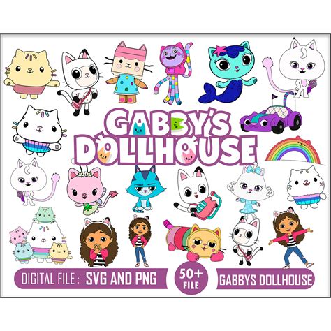 Gabby Dollhouse Svg Bundle High Quality Gabby Dollhouse Png Gabby Cat