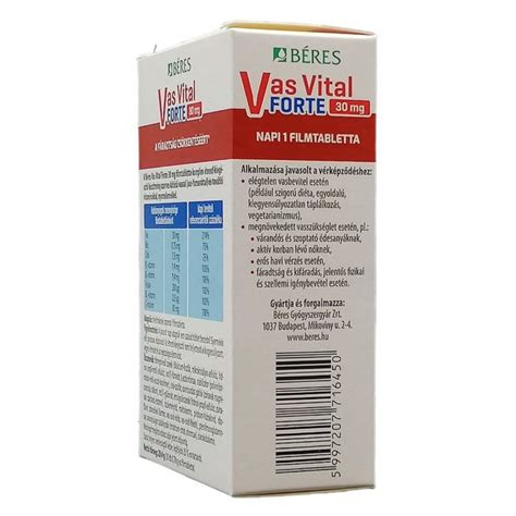 2655 Ft Béres Vas Vital Forte 30mg filmtabletta 30db EgészségPláza