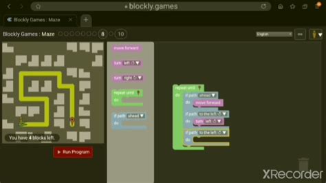 Completing Levels 8 And 9 Blockly Games Maze YouTube