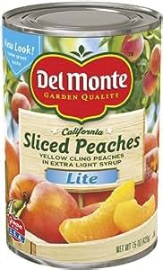 Amazon Del Monte Lite Sliced Peaches Yellow Cling Peaches In