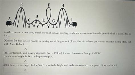 Solved A Rollercoaster Cart Runs Along A Track Shown Above Chegg