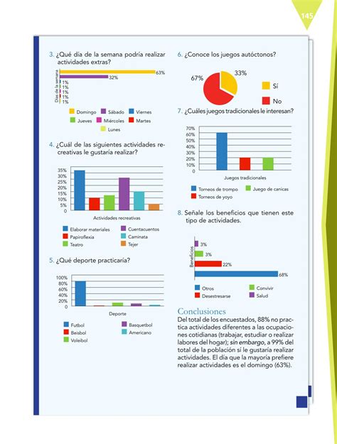 Libro De Español 5 Grado Contestado Pagina 147 Reportar Una Encuesta