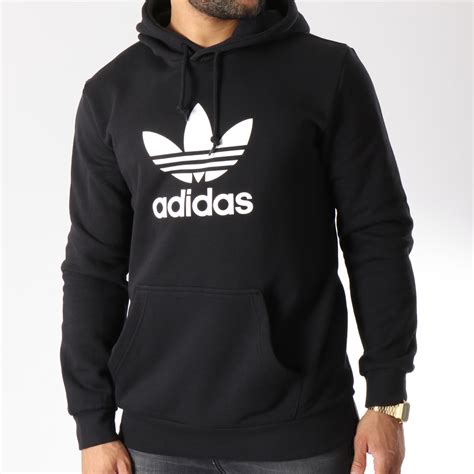 Adidas Originals Sweat Capuche Trefoil Dt7964 Noir Blanc