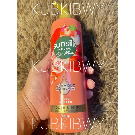 แชมพู ซันซิล Sunsilk Natural Shampoo Bio Active Rose Peach Smooth Shine 380 มล Shopee Thailand