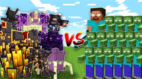 Modded Bosses Vs Herobrine Army Minecraft Mob Battle Youtube