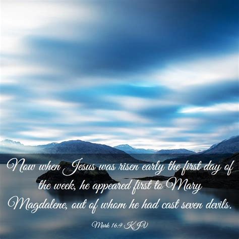 Mark 16:9 KJV Bible Verse Images