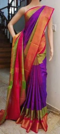 Uppada Forest Green Color Big Checks With Big Border Silk Saree Devi