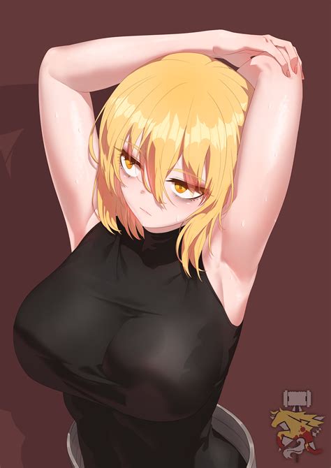 Rule 34 1girls Armpits Arms Up Big Breasts Blonde Hair Don Quixote