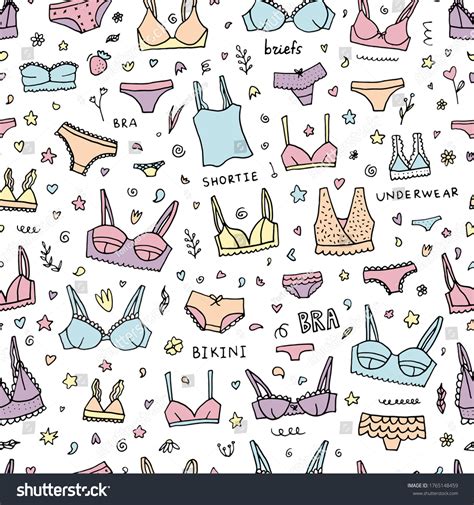 Lingerie Seamless Pattern Vector Underwear Background Stock Vector