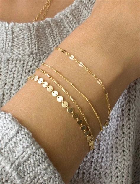 4 Piece Bracelet Set Available In Gold And Silver Can Be Shipped