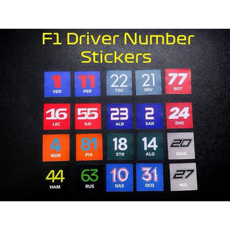 [New] 🔥2024 /23🔥 F1 Formula 1 driver's number sticker decals🔥🔥 | Shopee ...