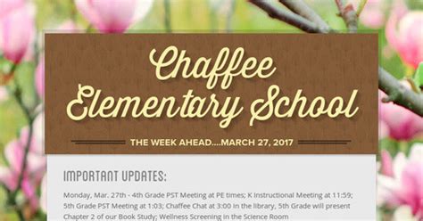 Chaffee Elementary School Smore Newsletters For Education