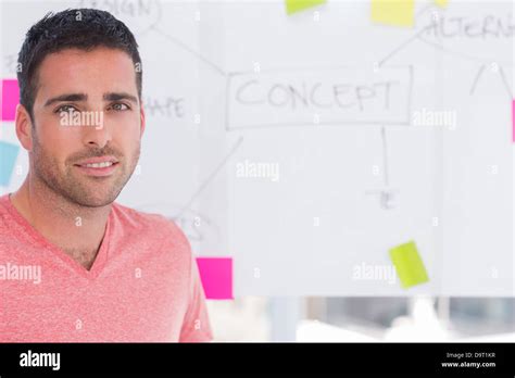 Designer Standing In Front Of Whiteboard Stock Photo Alamy