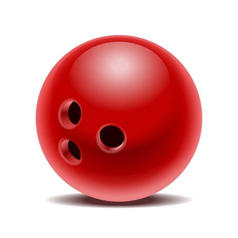 Premium Vector Red Glossy Bowling Ball Isolated On White Background