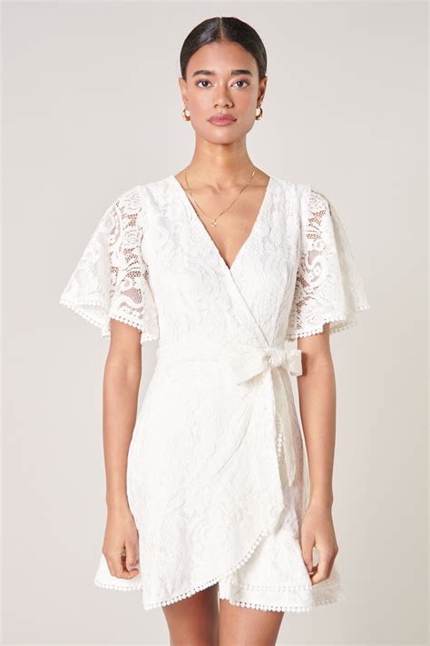 Le Lune Faux Wrap Lace Dress Sugarlips