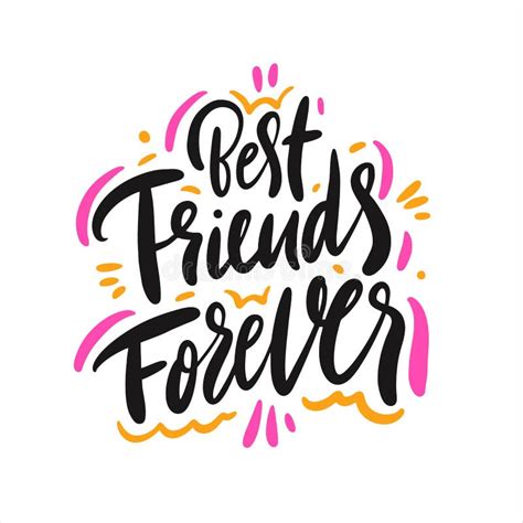 Best Friends Forever Hand Drawn Vector Lettering Isolated On White