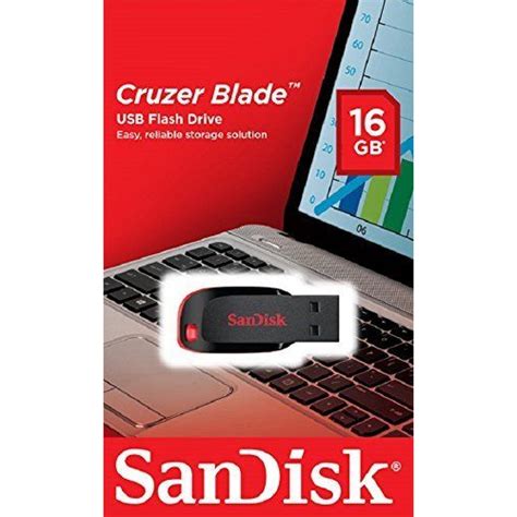 SANDISK CRUZER BLADE USB FLASH DRIVE 16GB