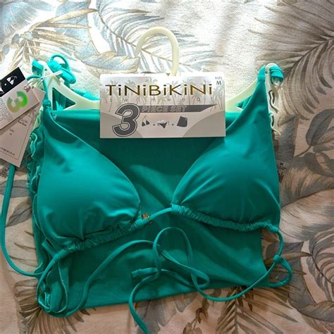 TiniBikini Swim New Tinibikini Swimwear Piece Set Bikini W Sheer