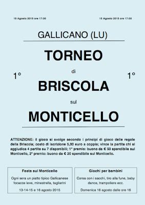 Daniele Saisi Blog Torneo Di Briscola Sul Monticello Sabato Agosto