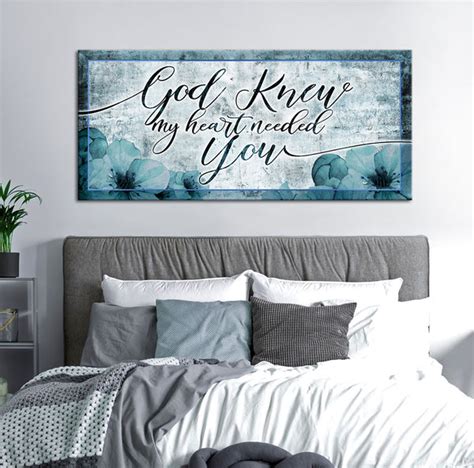 Christian Wall Art God Knew My Heart Needed You V13 Wood Frame Ready