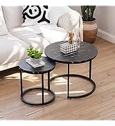 Amazon Smuxee Nesting Coffee Table Set Of 2 23 6 Round Coffee