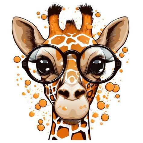 Chibi Giraffe Tshirt Design Graphic Cute Kawaii Style Stock