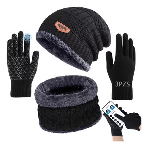 3en1 Gorro Bufanda Guantes Tejidos Unisex Invierno Para Frío MercadoLibre