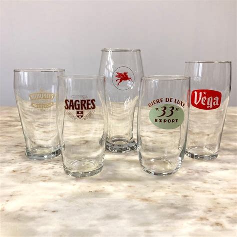 Vintage Beer Glasses Etsy