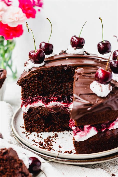 Vegan Black Forest Cake Gateau GF Option Nourishing Amy