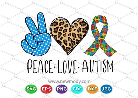 Peace Love Autism Svg Cut Files Autism Svg For Cricut And Etsy